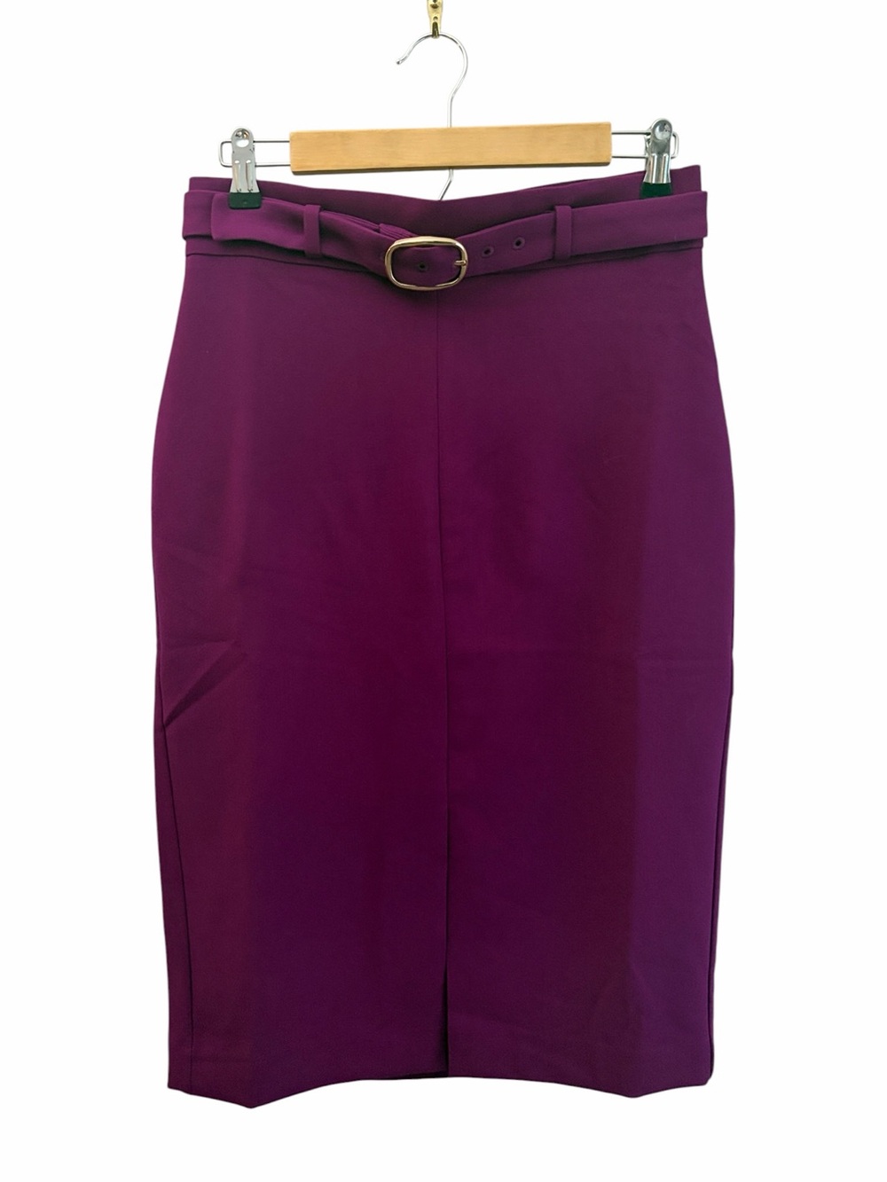 NWT Ann Taylor Purple Belted Pencil Skirt Career Interview Size 4 Office Chic